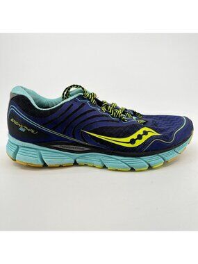 Saucony Breakthru 2 Womens Size 8.5 Blue Yellow Athletic Running Shoes Sneakers